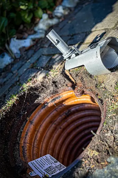 Rottespærre opsat af Kloaktilyn i en kloak